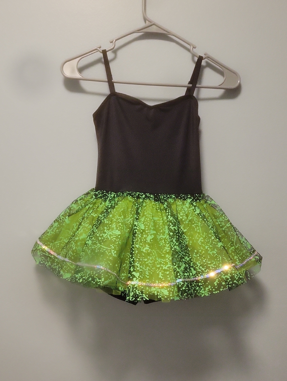 Weissman Black Bodice Green Glitter Tutu Dance Costume